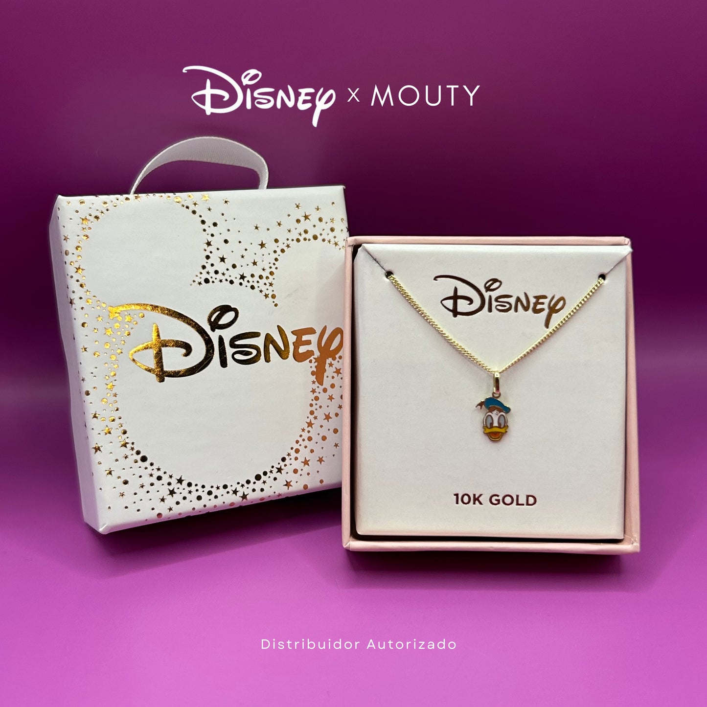Collar Donald Duck esmaltado en oro amarillo 10k Disney®️ (50cm)