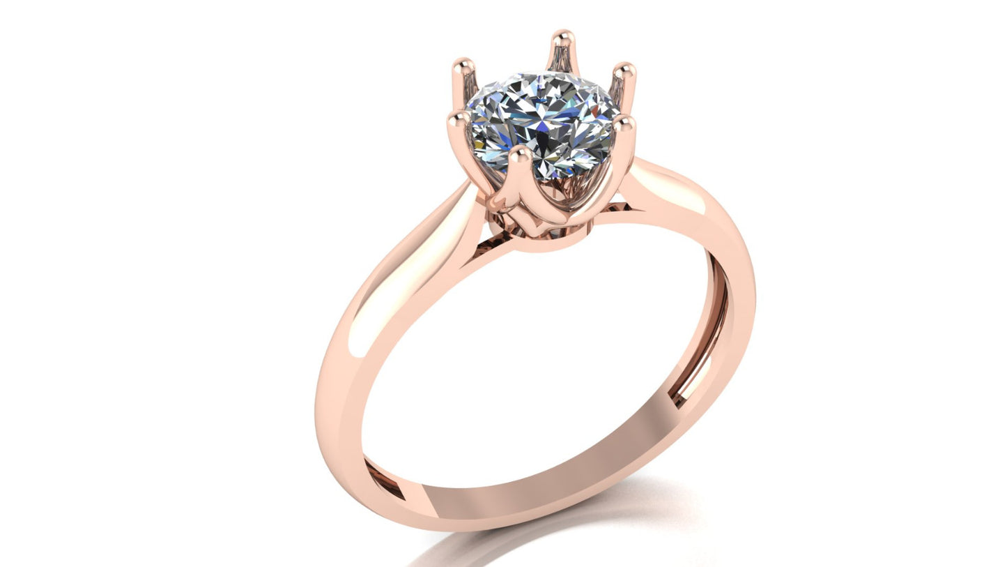 Anillo Magnolia en Oro con circonia 1.00 ct