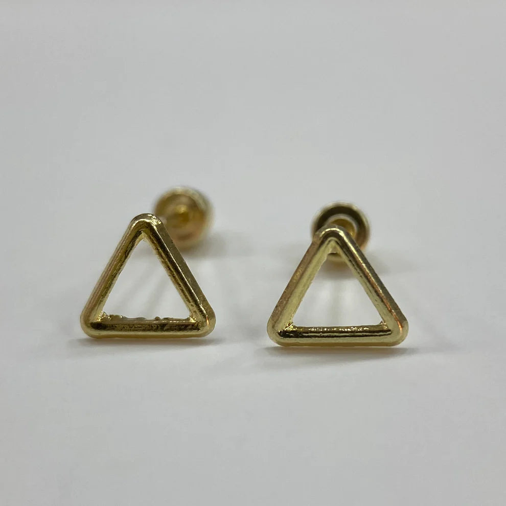 Broqueles Silueta Triangulo en Oro Amarillo 10k Cod.BRO214 5mm