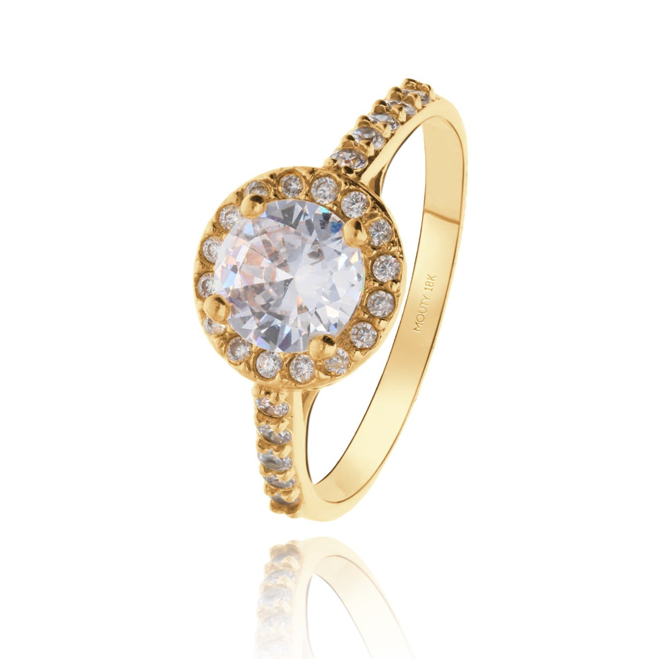 Anillo Adelaide en Oro con Circonias 1.00 ct