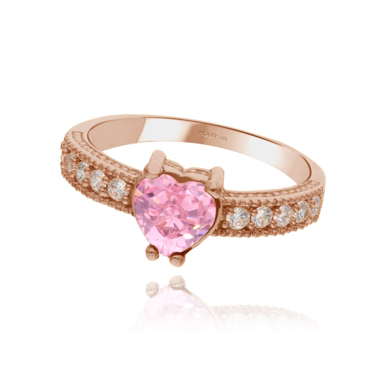 Fanny ring in 10k yellow gold with white zirconia