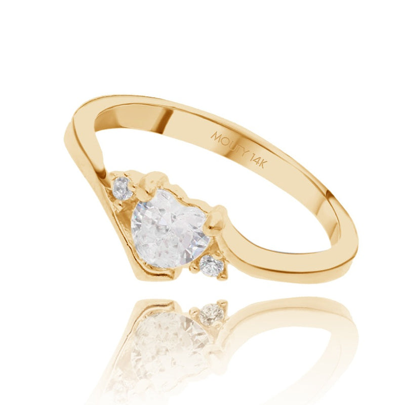 Alice ring in 10k yellow gold with zircons