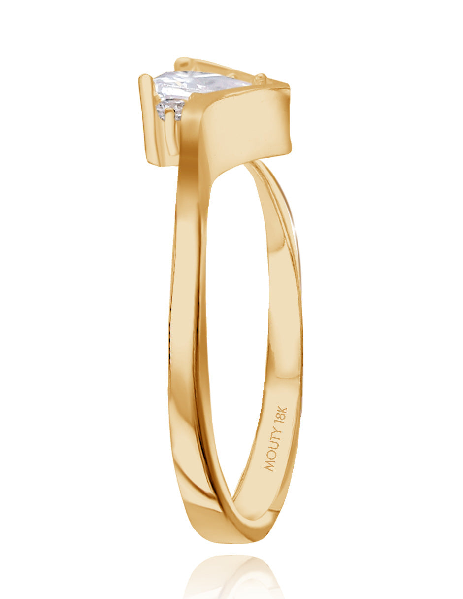 Alice ring in 10k yellow gold with zircons