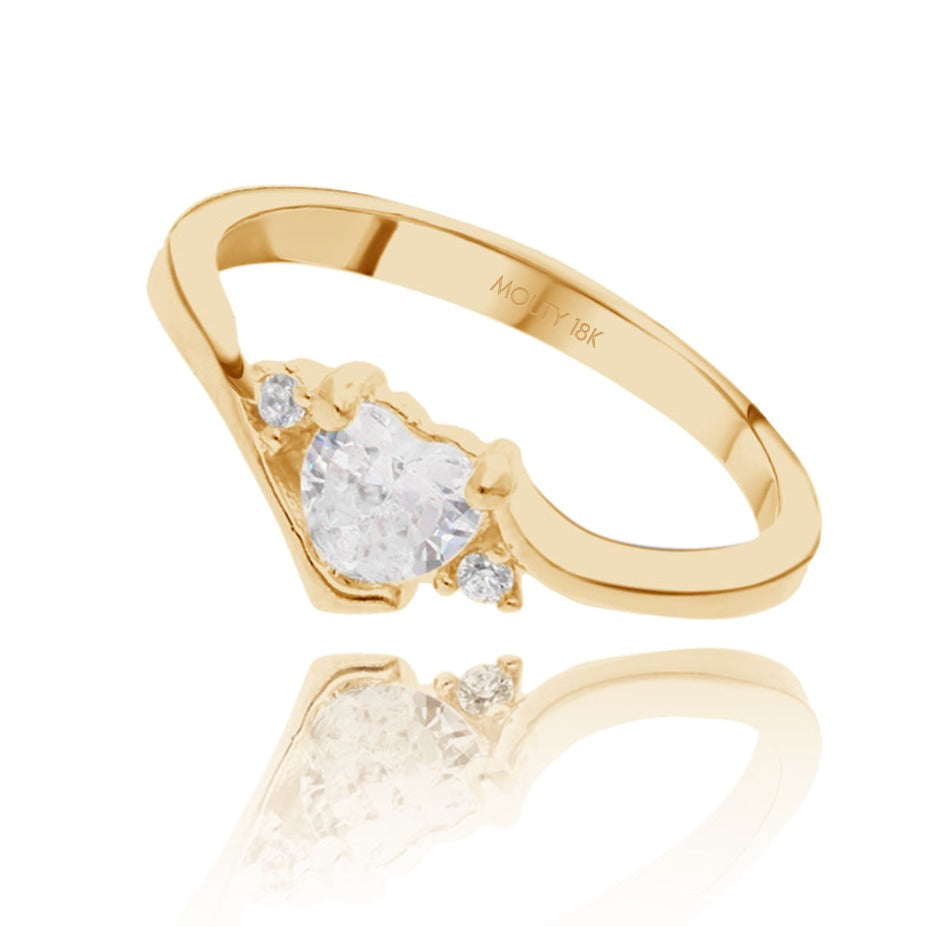 Alice ring in 10k yellow gold with zircons