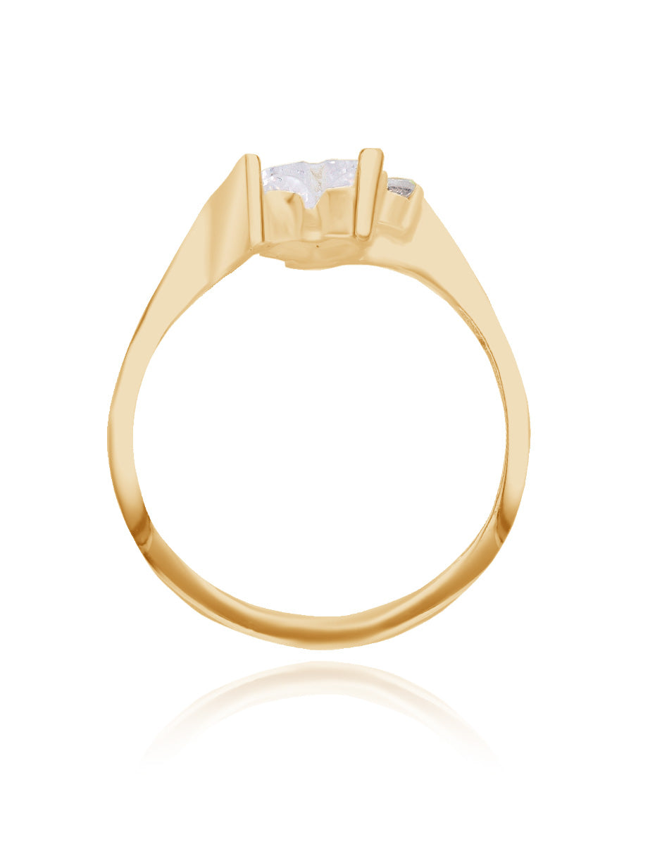 Alice ring in 10k yellow gold with zircons