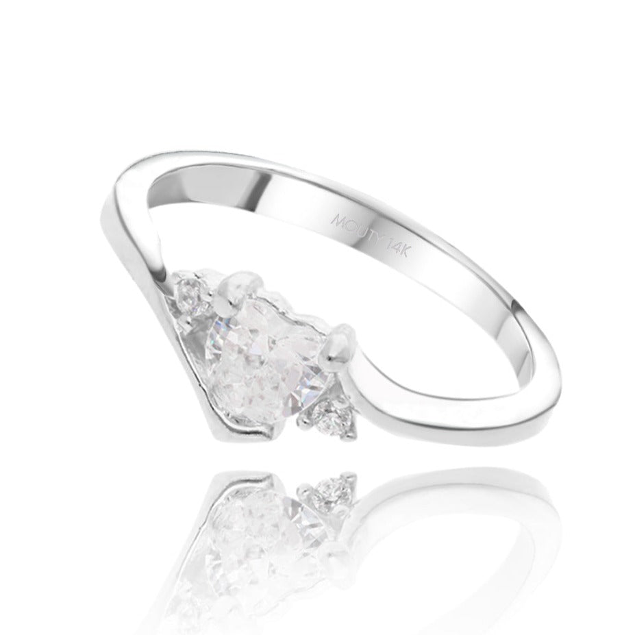 Alice ring in 10k yellow gold with zircons