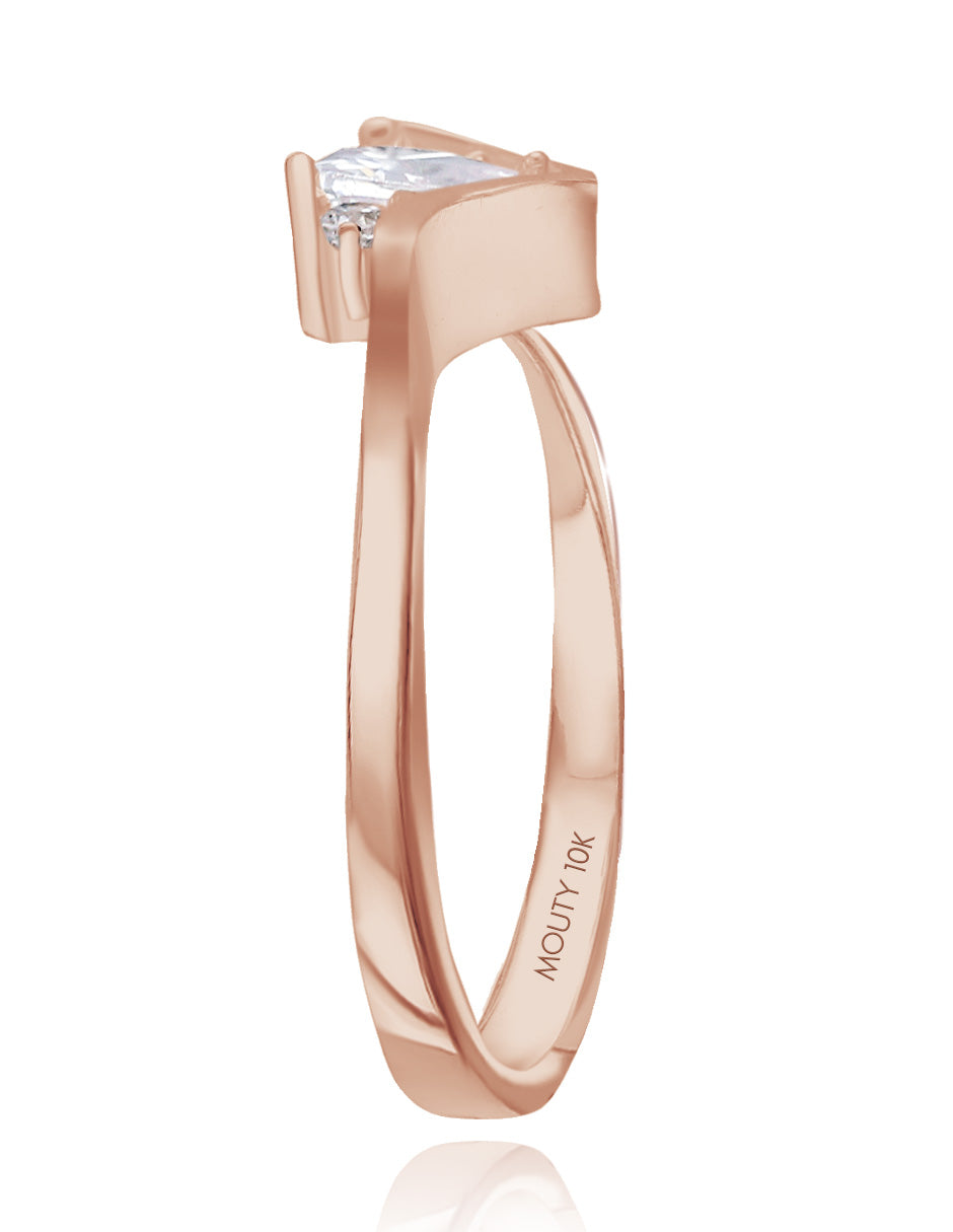 Alice ring in 10k yellow gold with zircons