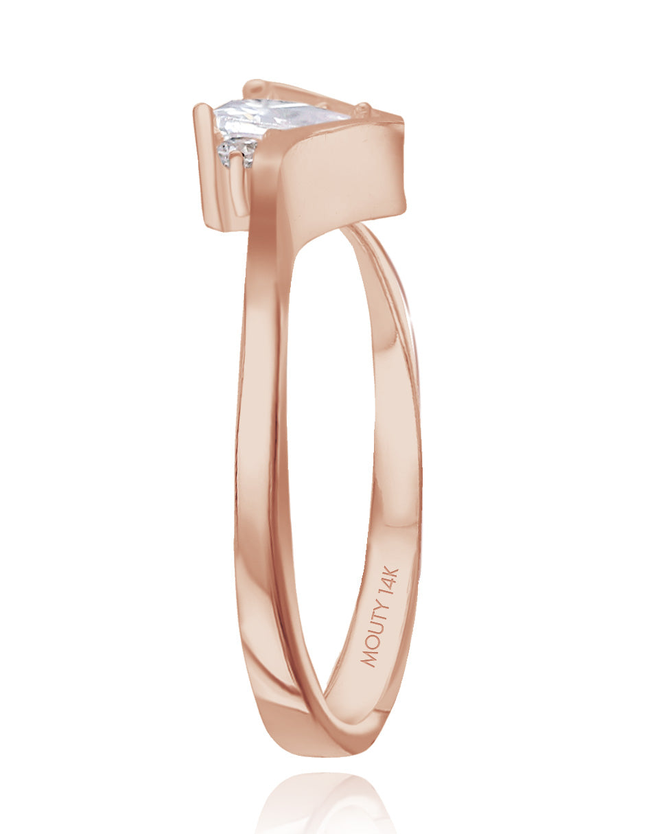 Alice ring in 10k yellow gold with zircons