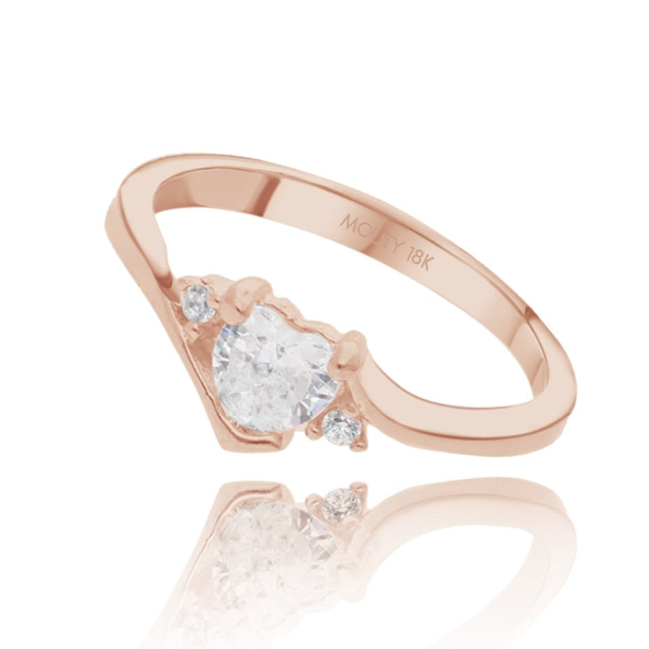 Alice ring in 10k yellow gold with zircons