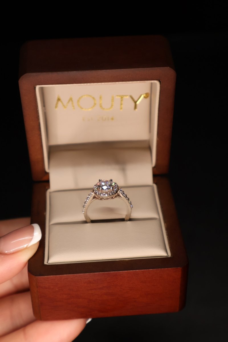 Anillo Adelaide en oro blanco 14k con circonias - Mouty Joyería