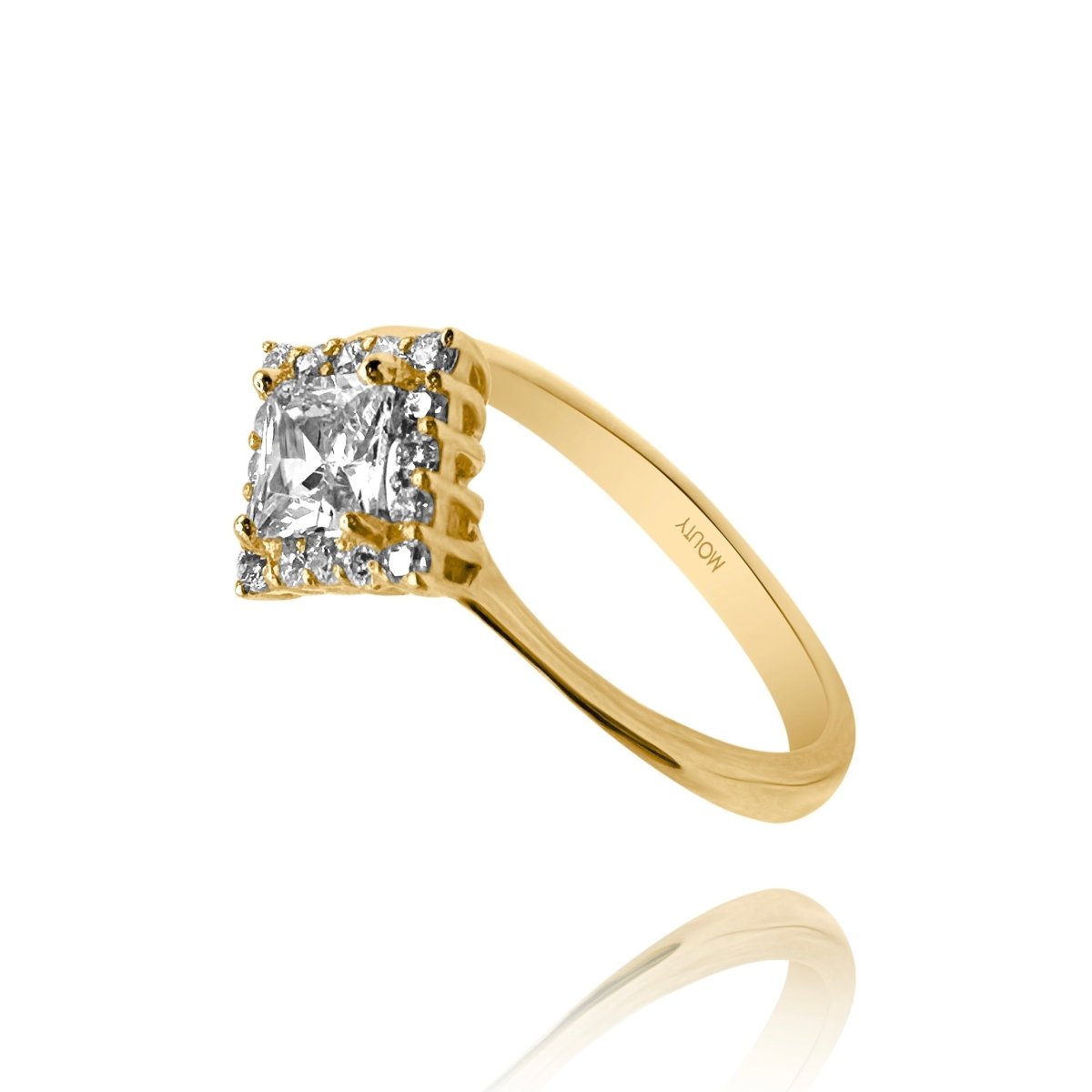 Anillo Alessia en oro amarillo 10k con circonia - Mouty Joyería