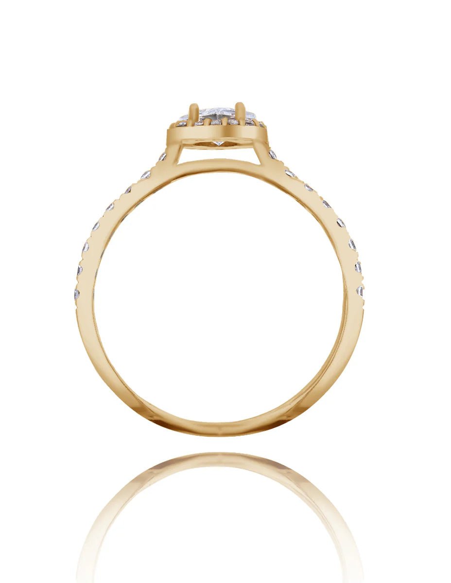 Anillo Alondra en oro amarillo 10k con circonias - Mouty Joyería