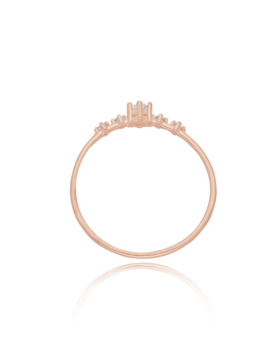 Anillo Ariana en oro rosa de 18k con circonias - Mouty Joyería