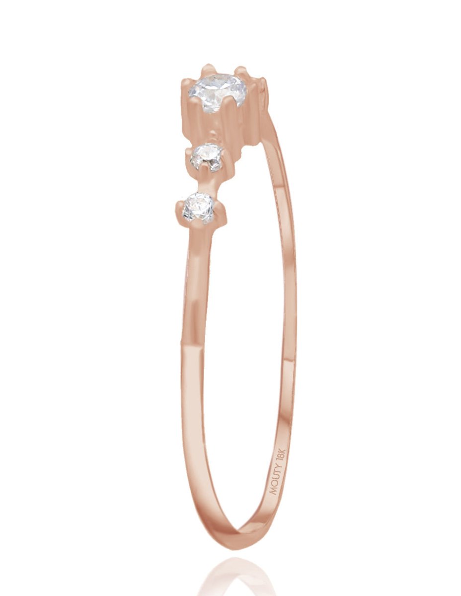 Anillo Ariana en oro rosa de 18k con circonias - Mouty Joyería