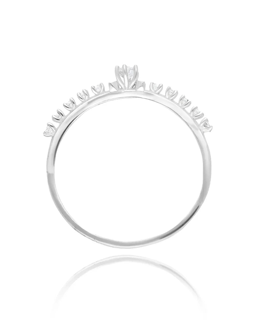 Anillo Danielle en Oro Blanco de 14k con Circonias - Mouty Joyería