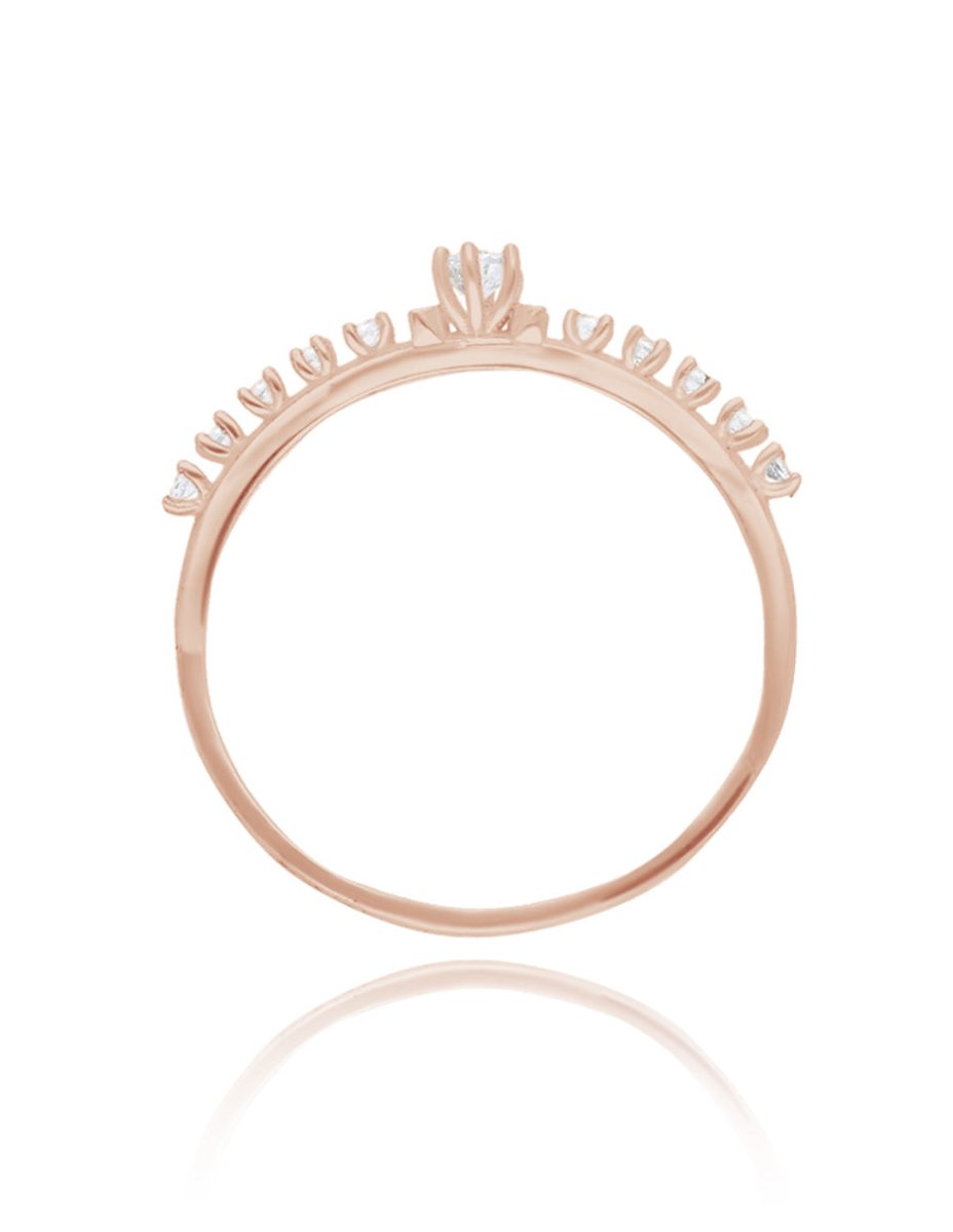 Anillo Danielle en Oro Rosa de 14k con Circonias - Mouty Joyería