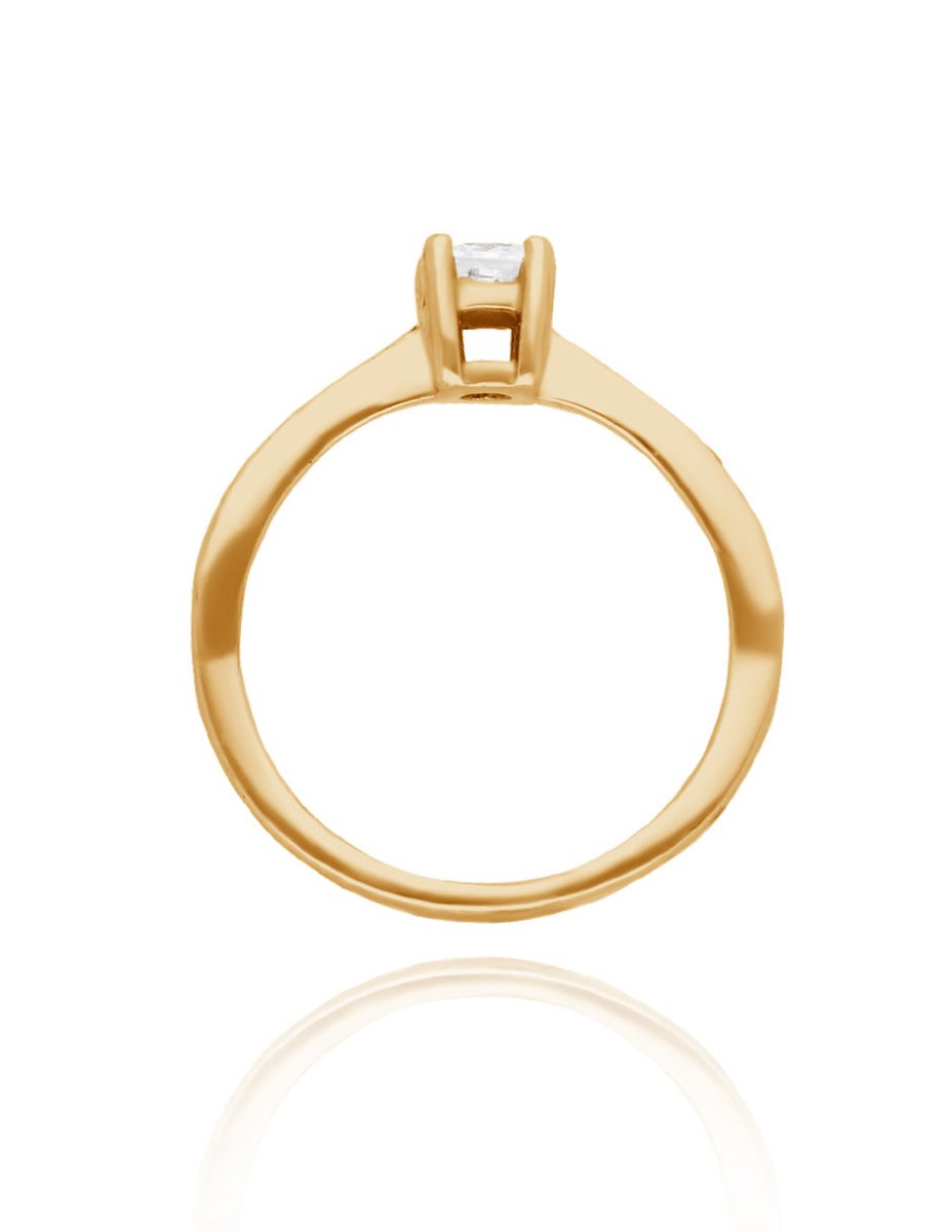 Anillo Darian en oro amarillo 14k con circonia - Mouty Joyería