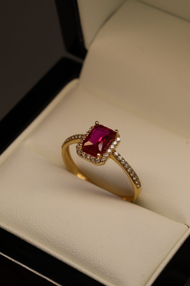 Anillo en Oro Amarillo 10k con Circonia Mod.15953 - Mouty Joyería