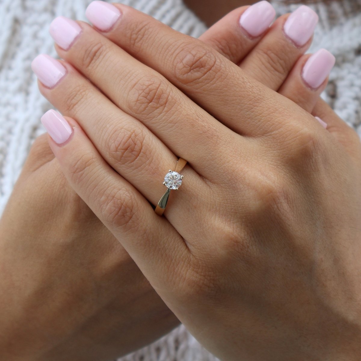 Anillo en Oro Amarillo 14k con Circonia Mod.15845 - Mouty Joyería