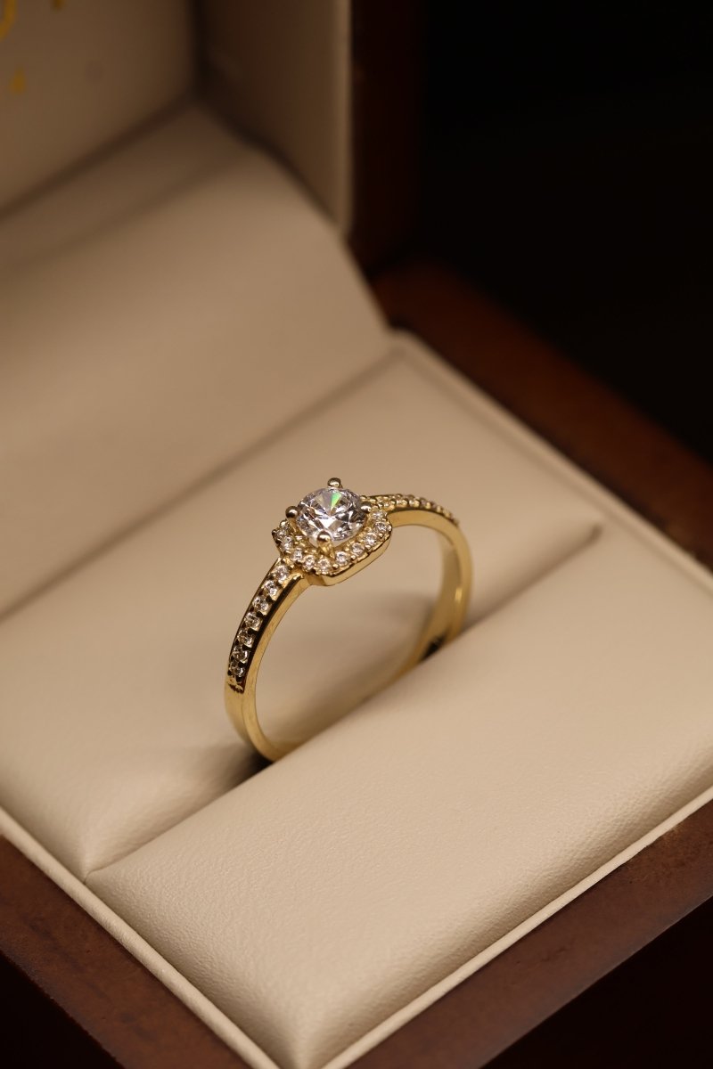 Anillo en Oro Amarillo 14k Con Circonia Mod.15867 - Mouty Joyería