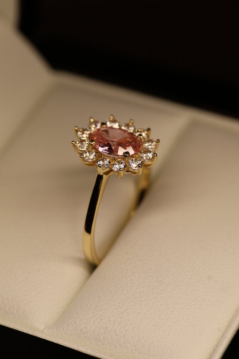 Anillo en Oro Amarillo 14k con Circonia Mod.15912 - Mouty Joyería