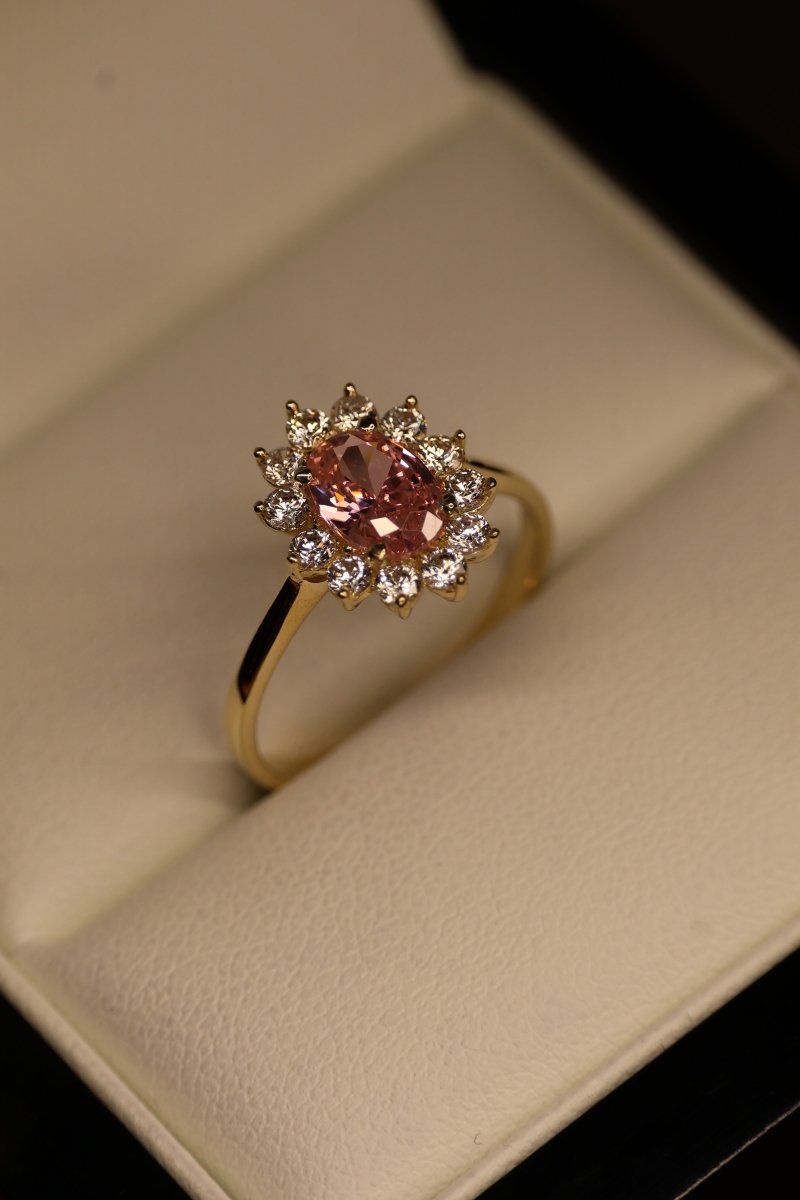 Anillo en Oro Amarillo 14k con Circonia Mod.15912 - Mouty Joyería