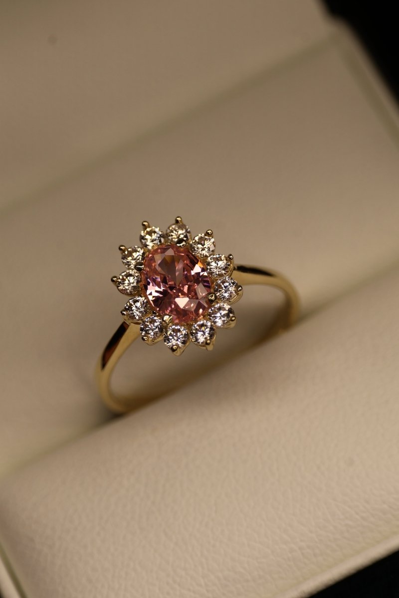 Anillo en Oro Amarillo 14k con Circonia Mod.15912 - Mouty Joyería