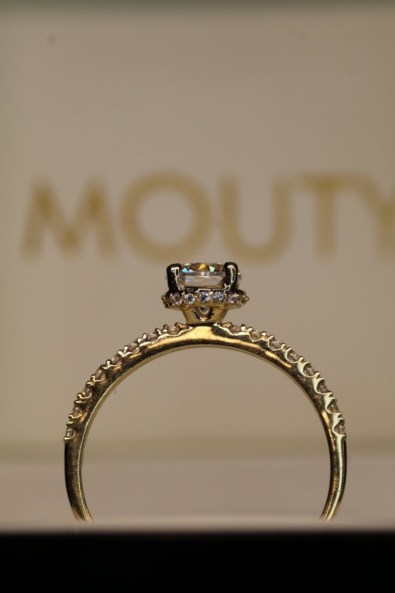 Anillo en Oro Amarillo 14k con Circonia Mod.15944 - Mouty Joyería