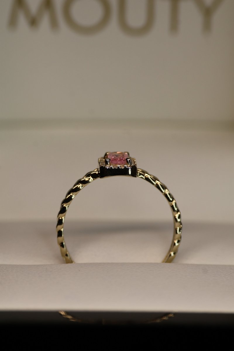 Anillo en Oro Amarillo con Circonia 14k Mod.15915 - Mouty Joyería