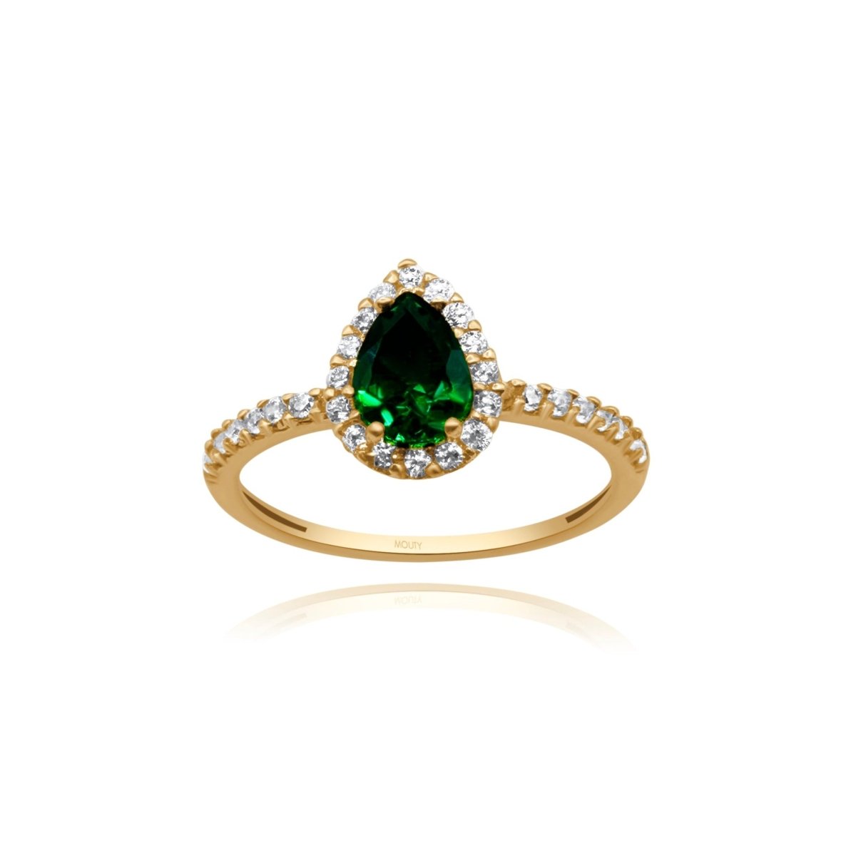 Anillo Grace en oro amarillo 10k con circonias - Mouty Joyería