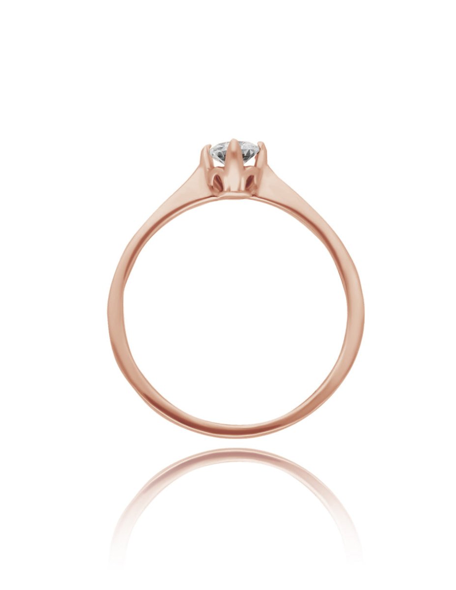 Anillo Lahia en oro rosa 14k con circonia - Mouty Joyería