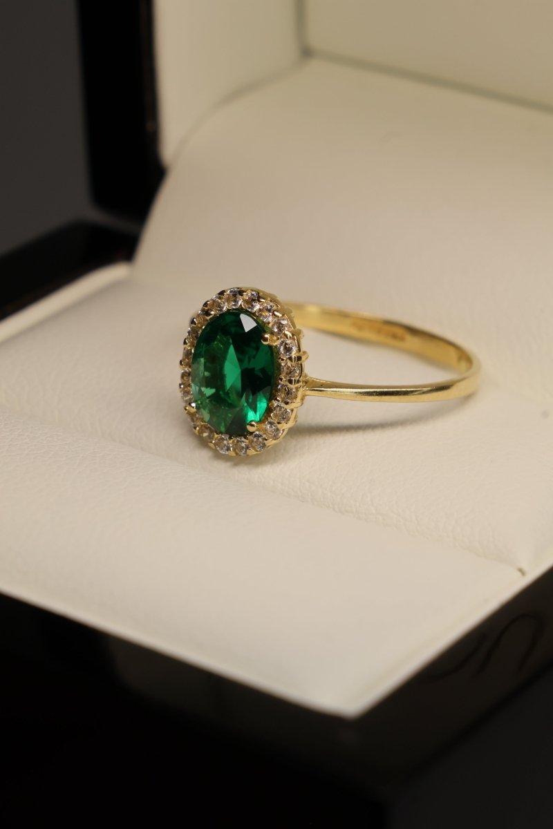 Anillo Mery en oro amarillo 10k con circonias - Mouty Joyería