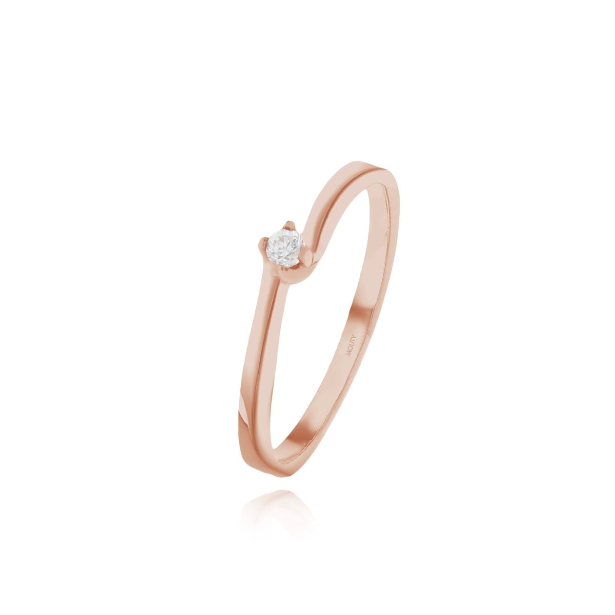 Anillo Olivia en Oro Amarillo 10k .03 ct - Mouty Joyería