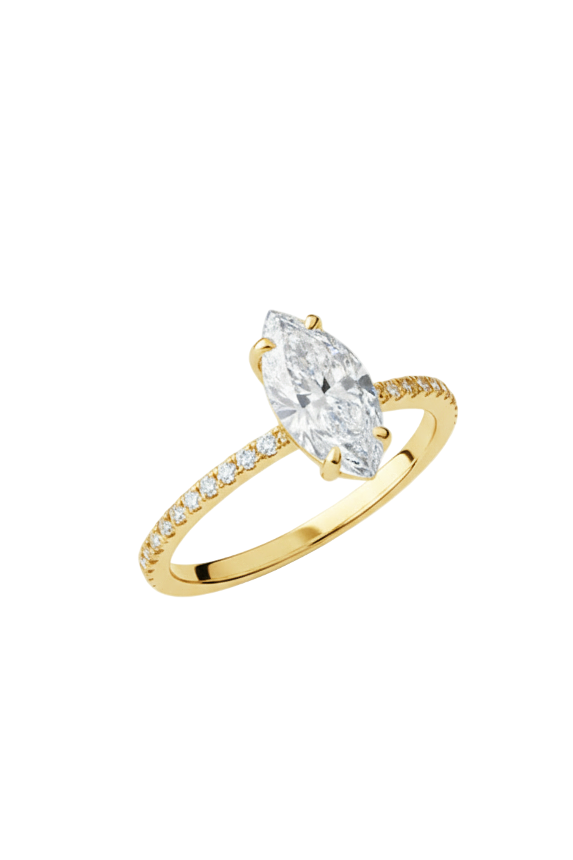 Anillo Regina pave en oro 1.00 ct