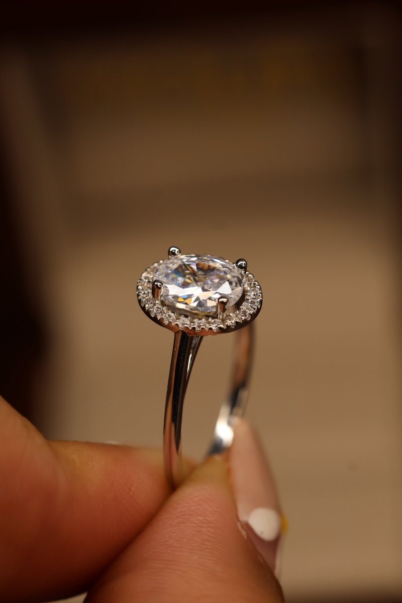 Anillo Sienna solitario en Oro Blanco 14k con Circonias Mod.15894 - Mouty Joyería