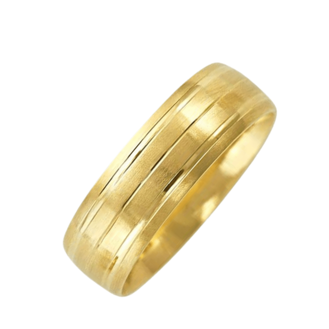 Argolla C en oro amarillo de 10k 6mm Confort hueca - Mouty Joyería