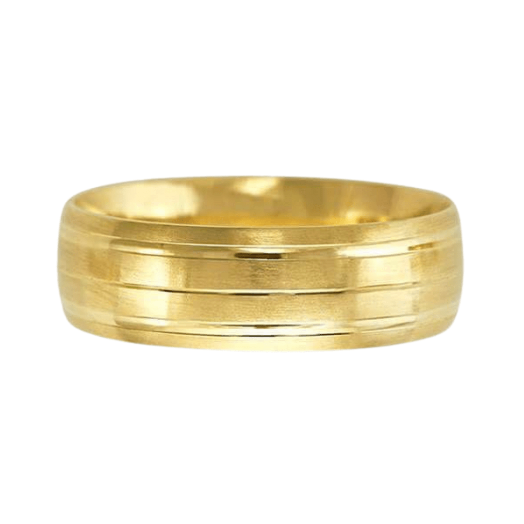 Argolla C en oro amarillo de 10k 6mm Confort hueca - Mouty Joyería
