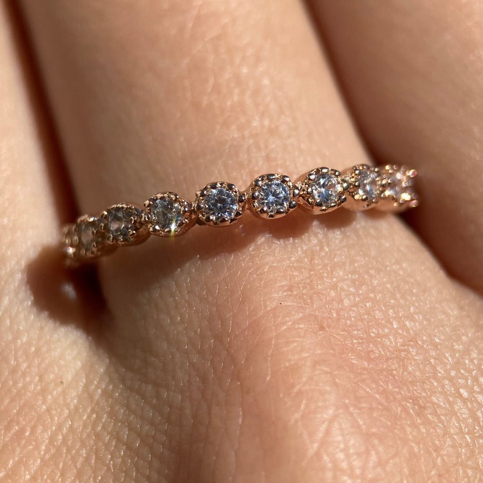 Churumbela Leah en oro Rosa 10k Talla 6 / 7 - Mouty Joyería