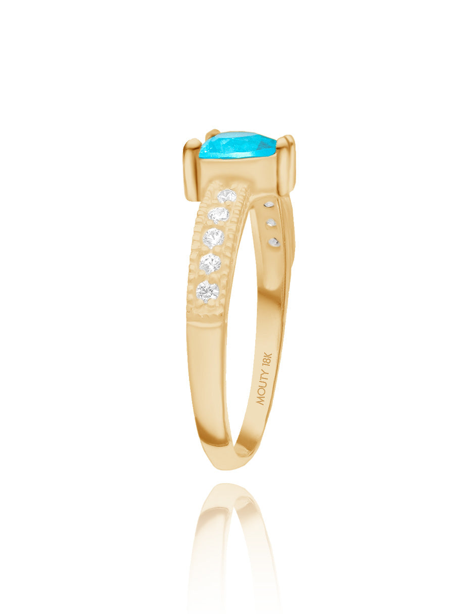 Fanny ring in 10k yellow gold with white zirconia