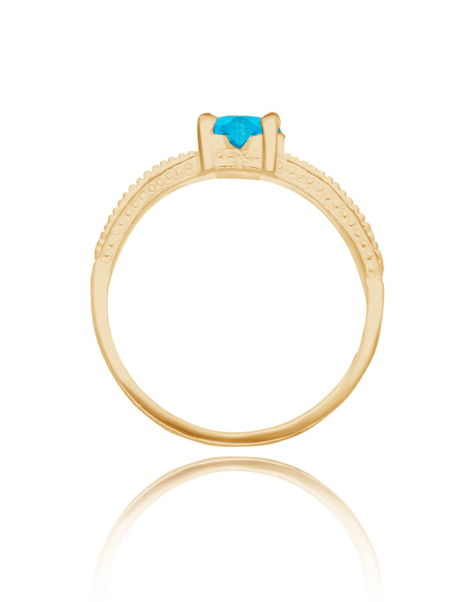 Fanny ring in 10k yellow gold with white zirconia
