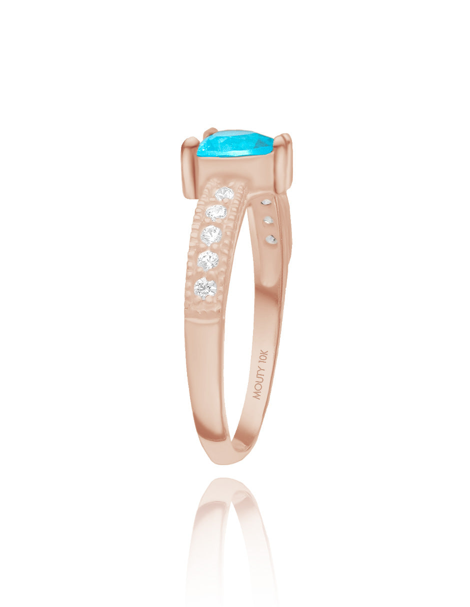 Fanny ring in 10k yellow gold with white zirconia