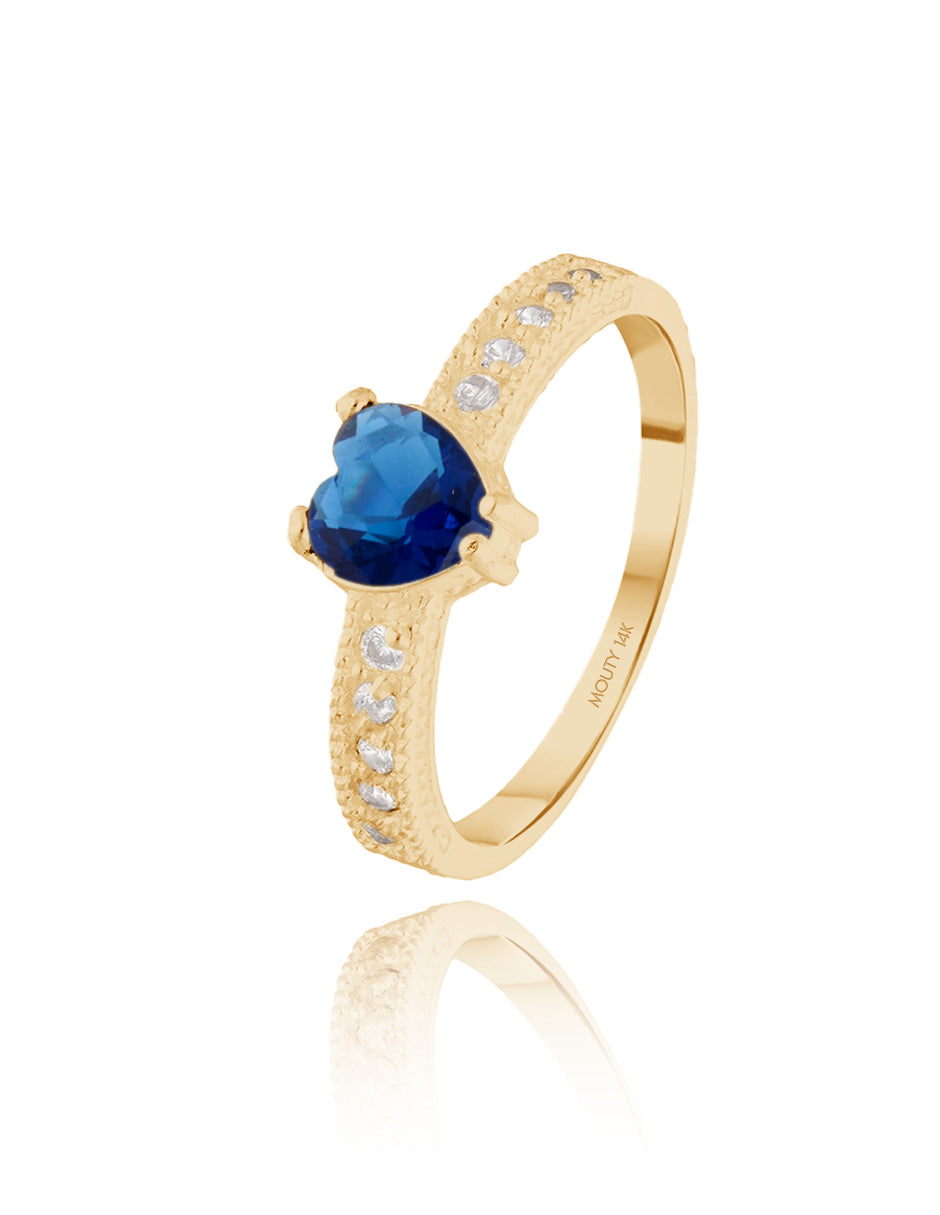 Fanny ring in 10k yellow gold with white zirconia