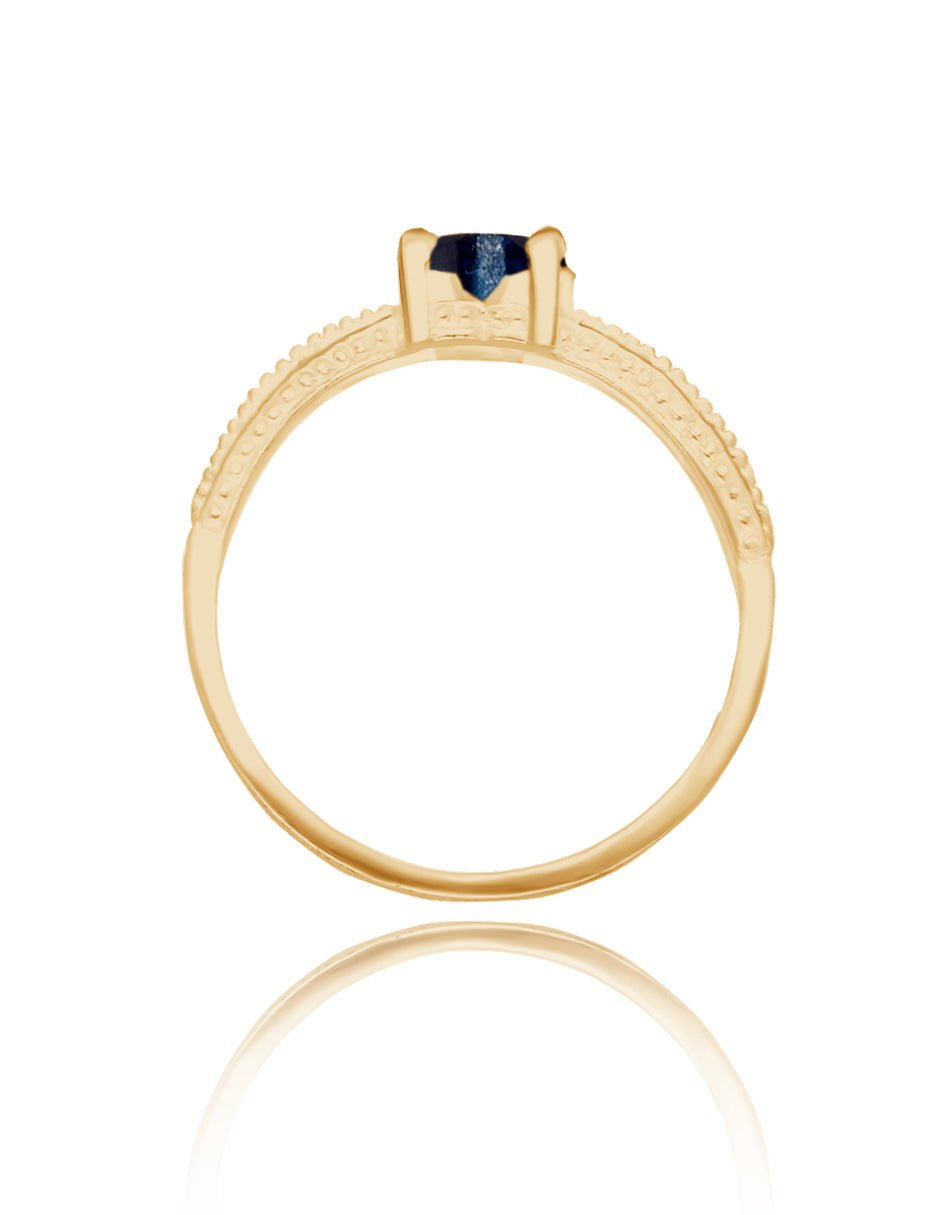 Fanny ring in 10k yellow gold with white zirconia