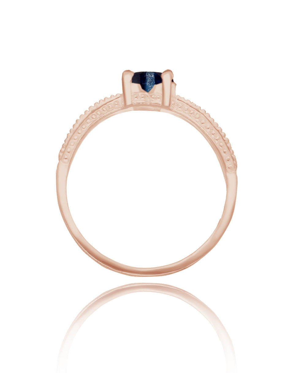 Fanny ring in 10k yellow gold with white zirconia