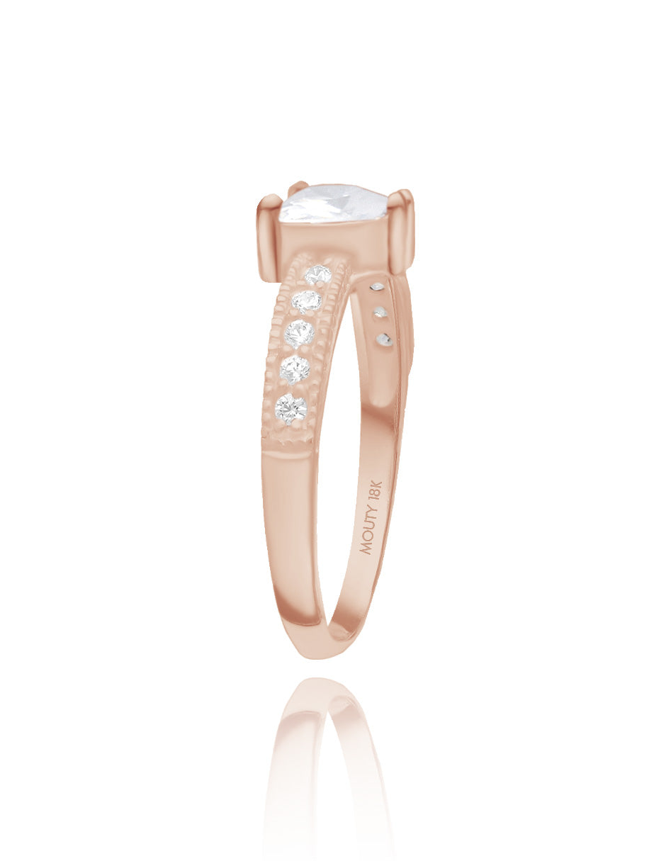 Fanny ring in 10k yellow gold with white zirconia