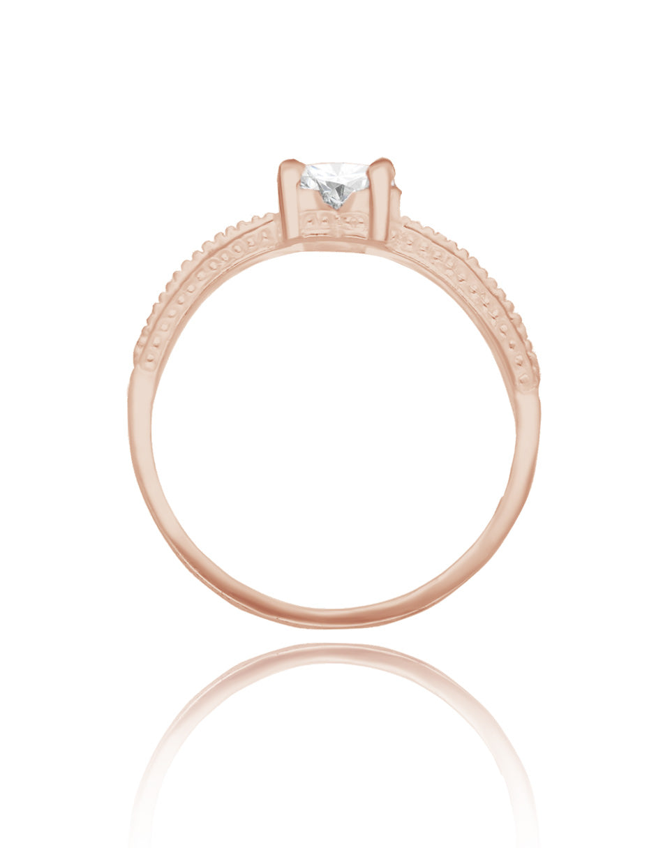 Fanny ring in 10k yellow gold with white zirconia