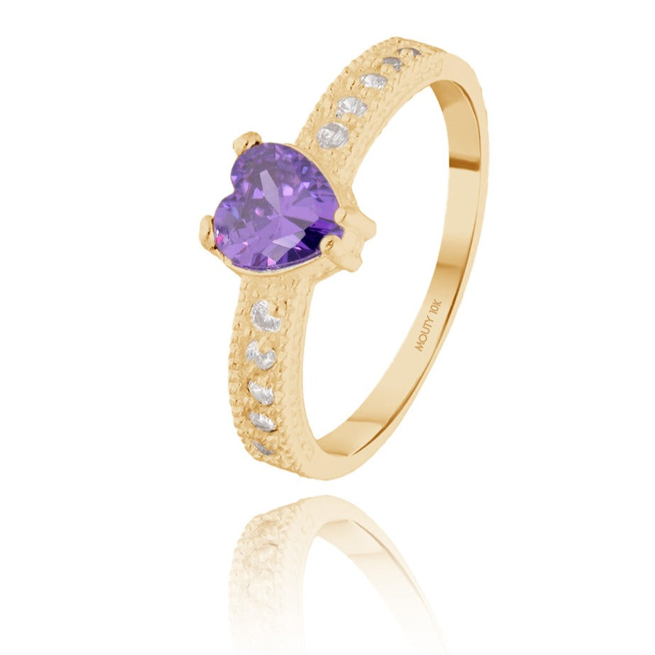 Fanny ring in 10k yellow gold with white zirconia
