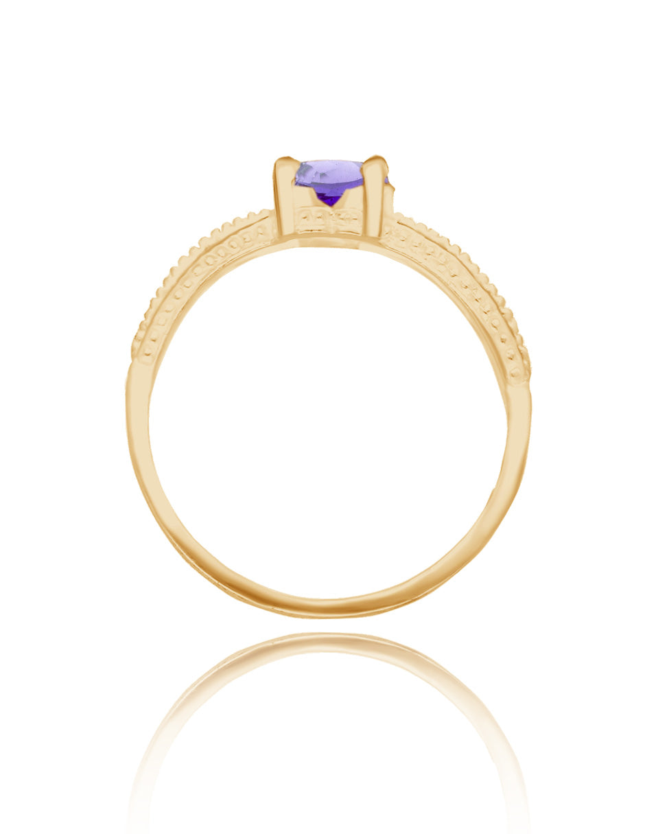 Fanny ring in 10k yellow gold with white zirconia