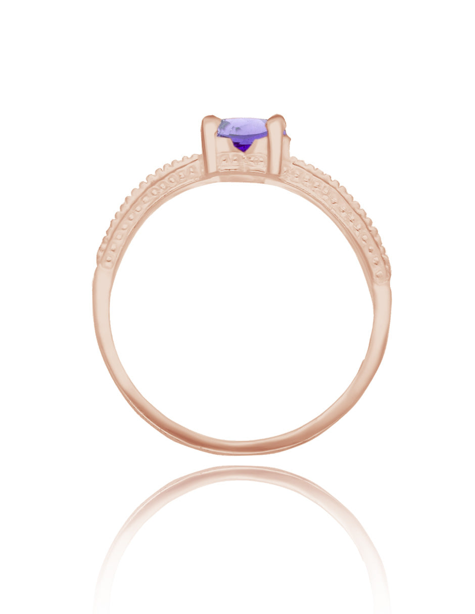 Fanny ring in 10k yellow gold with white zirconia