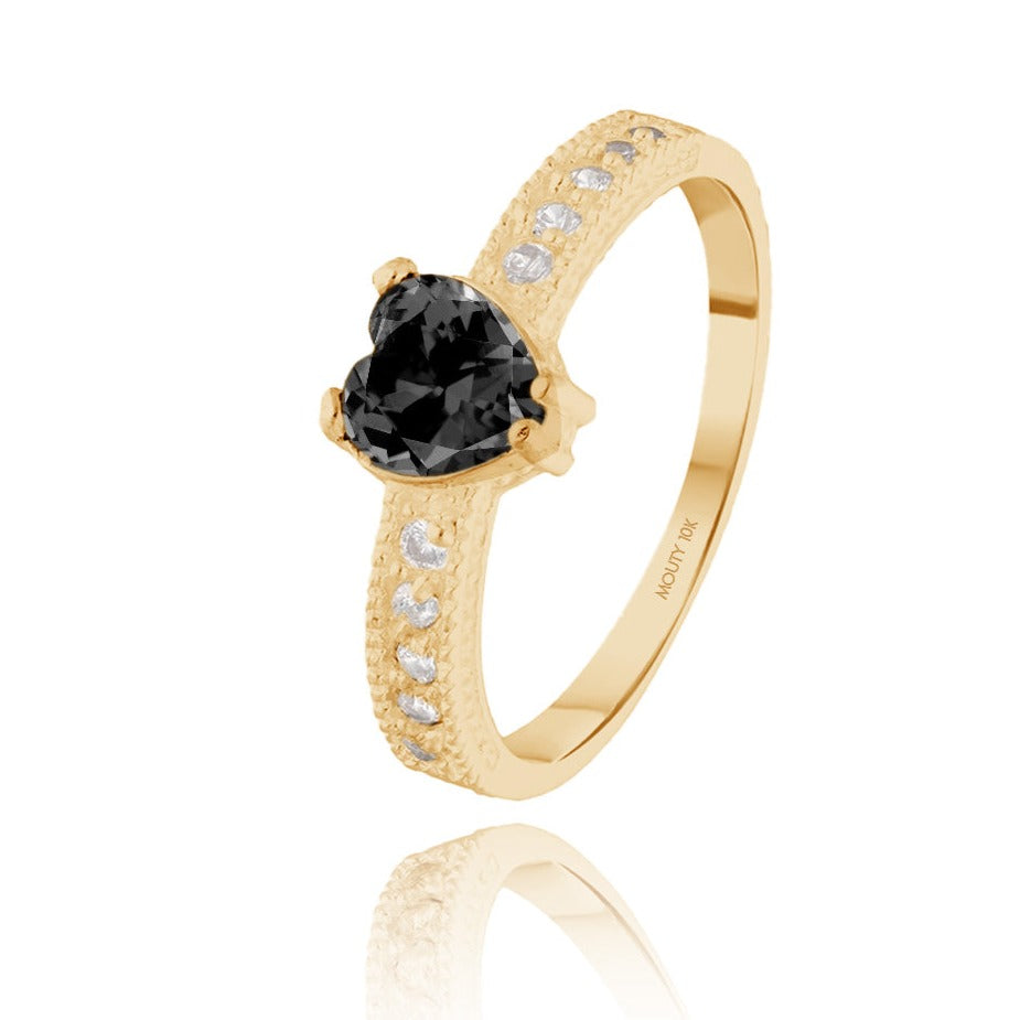 Fanny ring in 10k yellow gold with white zirconia